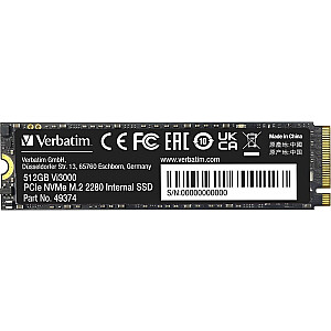 Verbatim Vi3000 512GB M.2 2280 PCI-E x4 Gen4 NVMe SSD (49374)