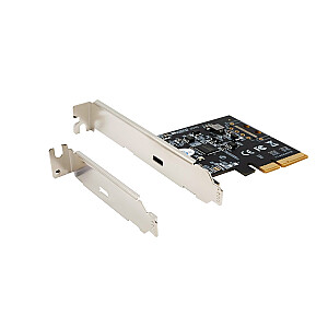 IO Exsys PCIe3.0 x4 1xUSB Type-C 3.2 Gen2x2 (EX-12011) LP įsk. žemo profilio laikiklis