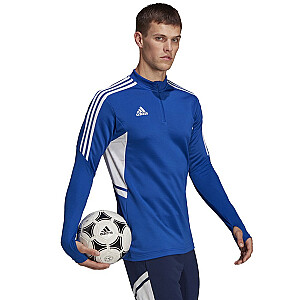 Мужская толстовка adidas Condivo 22 Training с застежкой-молнией 1/2 сине-белая HA6271