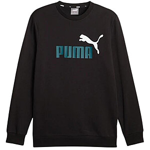 Мужская толстовка Puma ESS+ 2 Col Big Logo Crew FL, черная 586762 75 M