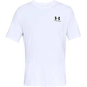 Vyriški marškinėliai Under Armour Sportstyle kairėje krūtinėje SS balti 1326799 100 l