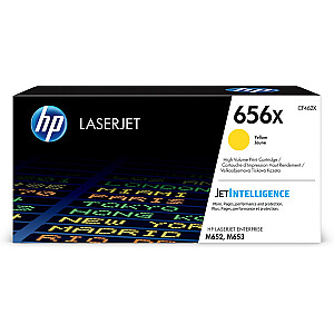 Originali HP 656X didelio našumo geltona LaserJet dažų kasetė