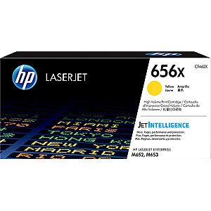 Originali HP 656X didelio našumo geltona LaserJet dažų kasetė