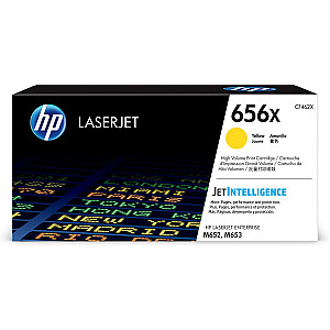 Originali HP 656X didelio našumo geltona LaserJet dažų kasetė