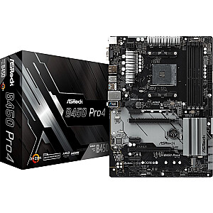 ASRock B450 PRO4 pagrindinė plokštė