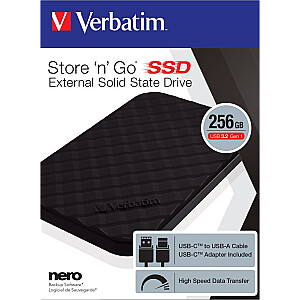 Kietojo kūno diskas STORE N GO EXT 2.5IN 256 GB/USB 3.2/USB-C GEN1