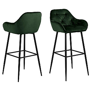 Baro kėdė BROOKE, miško žalia/juoda