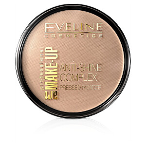 EVELINE Art Make-Up Anti-Shine Complex Pressed Powder matizuojanti mineralinė pudra su šilku 35 Golden Beige 14g