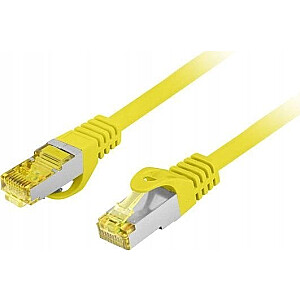 Patchcord Lanberg Lanberg S/FTP kat.6A 3 m LSZH CU dvigubas vamzdis geltonos spalvos