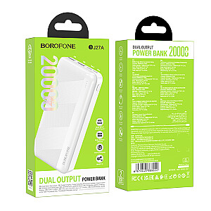 Borofone Power Bank 20000mAh BJ27A Pindar - 2xUSB - белый