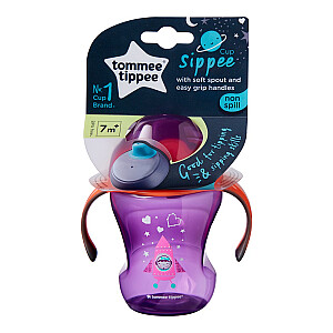 TOMMEE TIPPEE Sippee puodelis Sip puodelis su rankenėlėmis, 230 ml, 7 mėn.+ mergaitei