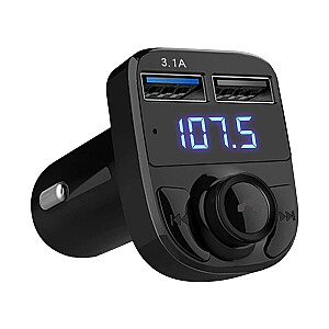 Goodbuy automobilinis FM siųstuvas USB | Micro SD | USB | mėlynas šviesos diodas | 3.1A v2