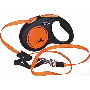 Flexi Automatic Leash New Neon S, 5 m juosta, oranžinė