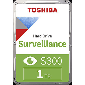 „Toshiba S300 Surveillance Server Drive“, 1 TB, 3,5 colio, SATA III (6 Gb/s) (HDWV110UZSVA)