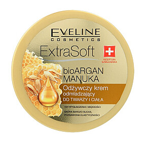 EVELINE Extra Soft Bio Argan maitinamasis jauninamasis veido ir kūno kremas su Manuka aliejumi 175ml