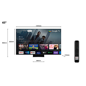 Телевизор TCL C84 серии 65C845 165,1 см (65") 4K Ultra HD Smart TV Wi-Fi черный 2000 кд/м²