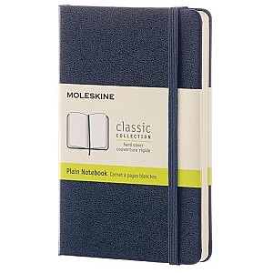 Блокнот Moleskine Classic 9х14см, белые страницы, твердая обложка, синий цвет.