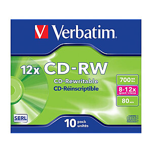 VERBATIM 10x CD-RW 700 МБ 12x JC