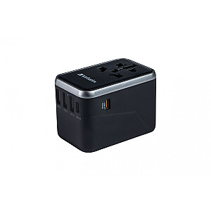 UTA-04 49546 PD 61W įkroviklis ir kelioninis adapteris, QC 3.0, 2x USB-C, 3x USB-A 