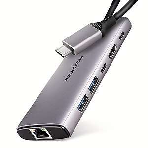 Концентратор HMC-6G2L 2xUSB-A HDMI4K 1x USB-C PD100W USB-C LAN