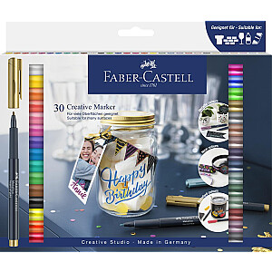 Spalvų žymekliai Faber-Castell 30 spalvų.