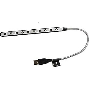 Esperanza USB lempa 10 LED sidabro (EA148 - 5901299909126)