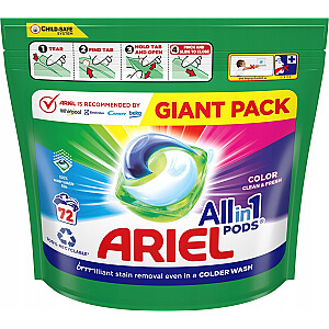 Ariel Ariel All-in-1 PODS Color Washing kapsulės 72 vnt.