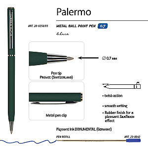 Rašiklis Bruno Visconti "PALERMO" 0,7mm, žalias korpusas, mėlynas rašalas