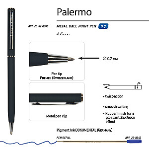 Tušinukas Bruno Visconti "PALERMO" 0,7 mm, juodai mėlynas korpusas, mėlynas rašalas