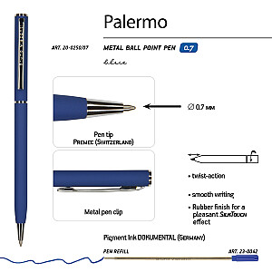 Tušinukas Bruno Visconti "PALERMO" 0,7mm, mėlynas korpusas, mėlynas rašalas