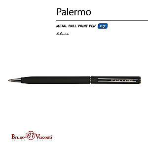 Rašiklis Bruno Visconti "PALERMO" 0,7mm, juodas korpusas, mėlynas rašalas