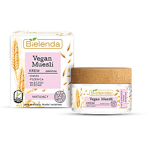 BIELENDA Vegan Muesli Matte Cream matinis kremas riebiai, mišriai ir jautriai odai dienai ir nakčiai 50ml