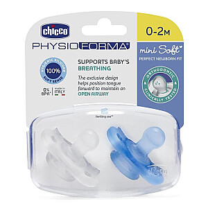 Соска CHICCO PhysioForma Mini мягкая силиконовая для мальчика 0-2 мес 2шт