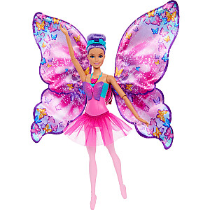 Lėlė Barbė Mattel Barbie Butterfly balerina du viename su sulankstomais sparnais (HXJ10)