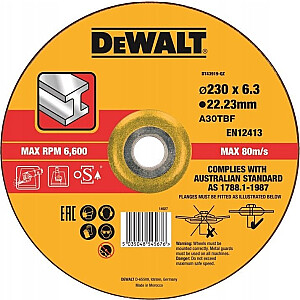 Dewalt plieno pjovimo diskas 230 x 6,0 mm.