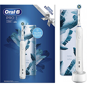 „Oral-B Pro CrossAction“ dantų šepetėlis baltas + baltas dėklas