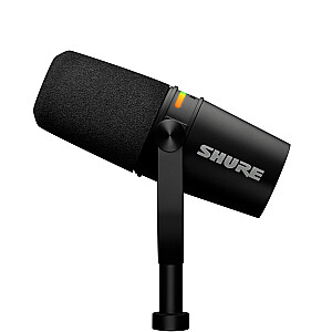 Shure MV7+-K-BNDL – paskaitų/vokalinis mikrofonas su XLR/USB-C jungtimi, juodas + GATOR stalinis stovas