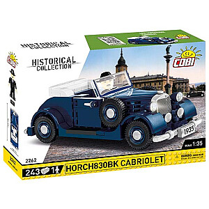 COBI 2262 istorinių Antrojo pasaulinio karo automobilių kolekcija 1639 kabrioletas HORCH830Bk 243 plytos