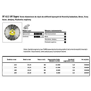 К.ДИАМ. SEG.230 мм x 2,6 мм x 22,2 мм DT612UT