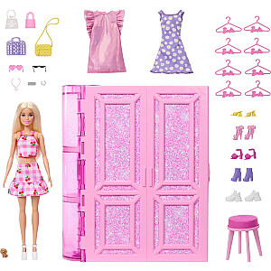 Mattel Barbie Szafa Marzeń z ubraniami Garderoba 3.0 + lalka Barbie + akcesoria (HXD58)