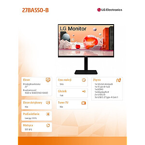 Monitor 27BA550-B 27 cali  IPS Full HD 100Hz