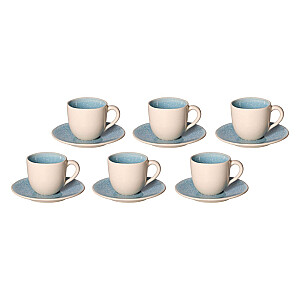 ROSE&TULIPANI CONCERTO FUSE AZZURRO Set of 6 espresso cups 90 ml