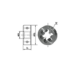 FANAR INCH DIE G 1/2" CYLINDRICAL PIPE THREAD HSS 800, DIN-EN 24231