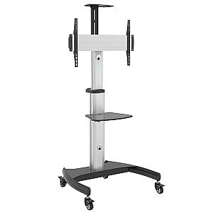 Maclean professional stand trolley, aluminium, adjustable, for TV on wheels, max VESA 600x400, max 50kg, MC-801