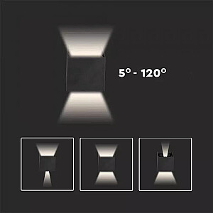 LED wall luminaire V-TAC VT-759-B 5W IP65 3000K 700lm (SKU 217078) Black