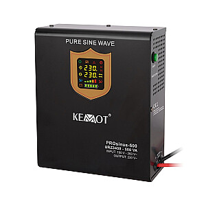 Wall-mounted emergency power supply KEMOT PROsinus-500 converter with pure sine wave and charging function 12V 230V 500VA/300W