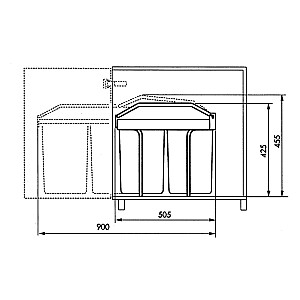 Контейнер для мусора встроенный Multi-Box duo L/2x14L/белый