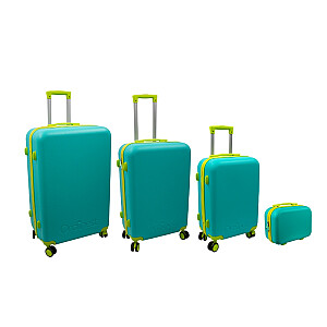 Čemodānu komplekts 4 gab. 98L (48x29x75cm) + 60L (42x25x64cm) + 43L ( 36x23x56cm) + 15L (24x17x33cm) zaļ&scaron;