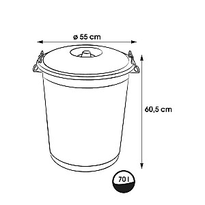 Atkritumu tvertne Mega 70L Hugo Ø55x60,5cm tumši zaļa