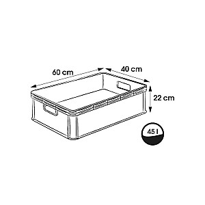 Транспортный ящик грузоподъемностью до 30 кг Robert 60x40x22см 45л графитового цвета